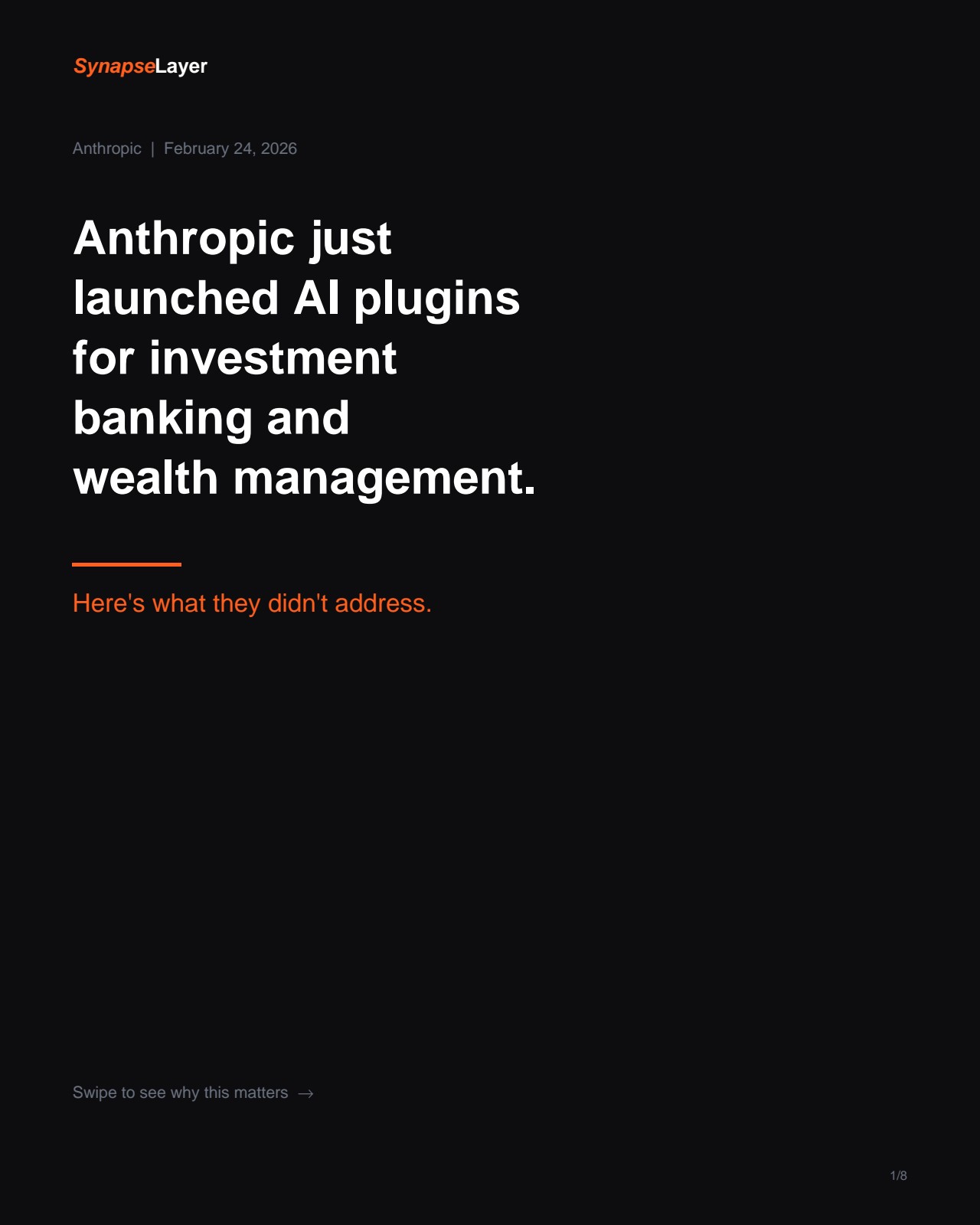 Anthropic Just Gave AI the Keys to Investment Banking. One Thing Is Missing.